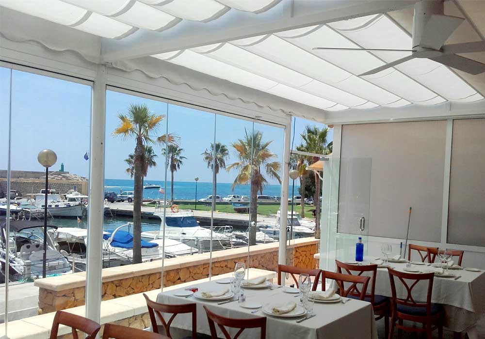 cortinas de cristal para restaurante